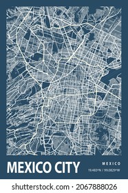 Mexico City - Mexico Blueprint City Map is one of the coolest city map designs for you. This is a print-ready graphic. Use for Printable products