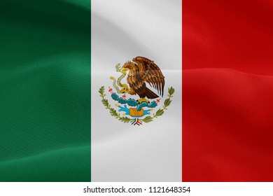 Mexico Fabric Flag Waving3d Illustration Stock Illustration 1121648354