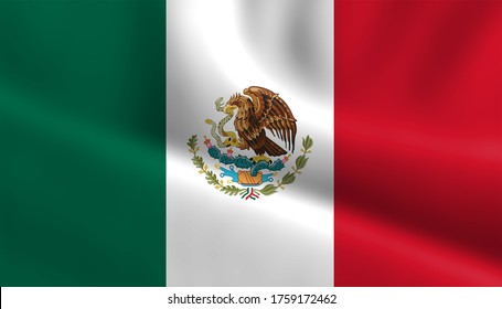 Vector Wavy Flag Mexico Stock Vector (Royalty Free) 1902034189