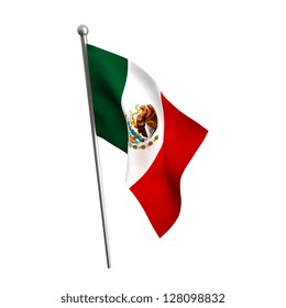 Mexico Flag Isolated On White