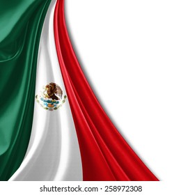 Mexico Flag And White Background