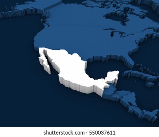mexico map 3D illustration