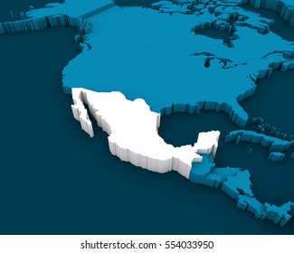 Mexico Map 3D Illustration