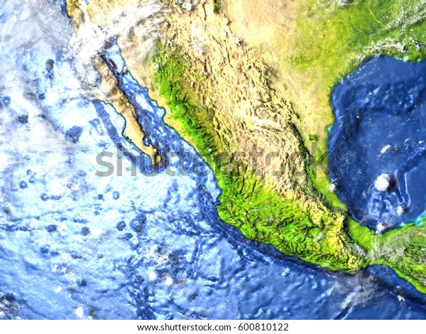 Mexico On 3d Model Earth 3d Stock Illustration 600810122