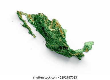 Mexico Topographic Map 3d Realistic Map Color 3d Illustration