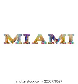 Miami Text Colorful Design Typography