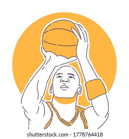 Michael Jordan Illustration Minimalist Line Art. Suitable for logo, wallpaper, tatto, background, card, book illustration, clothes design, sticker, cover, etc. - Powered by Shutterstock