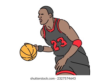 Michael Jordan Illustration Minimalist Line Art. Suitable for logo, wallpaper, tatto, background, card, book illustration, clothes design, sticker, cover, etc. - Powered by Shutterstock