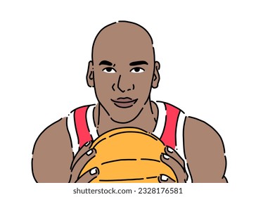 Michael Jordan Illustration Minimalist Line Art. Suitable for logo, wallpaper, tatto, background, card, book illustration, clothes design, sticker, cover, etc. - Powered by Shutterstock