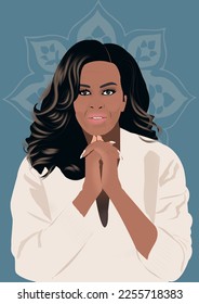 Michelle Obama vector in the white shirt
