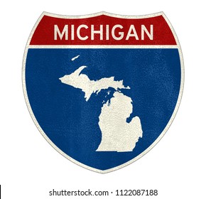 Michigan Interstate Road Sign Map