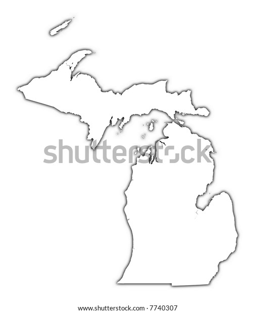 Michigan Usa Outline Map Shadow Detailed Stock Illustration 7740307   Michigan Usa Outline Map Shadow 600w 7740307 