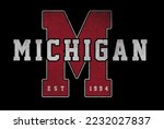 Michigan varsity graphic and print design for apparel, t shirt, sweatshirt and other uses.