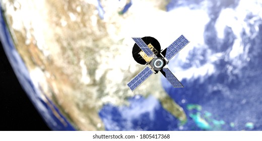 Micro Satellite Called CUBESAT 3D Rendering