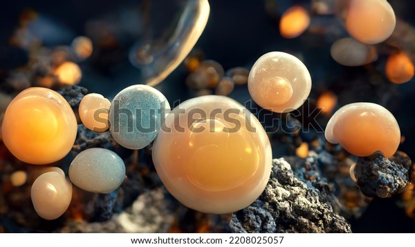 Microbiology Protein Bacteria\
Fungus Molecular Divide Cells Epidemic Infestation Microscope 3d\
Illustration