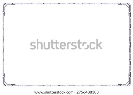 Microelectronics Circuit Board Tech Certificate Frame vector