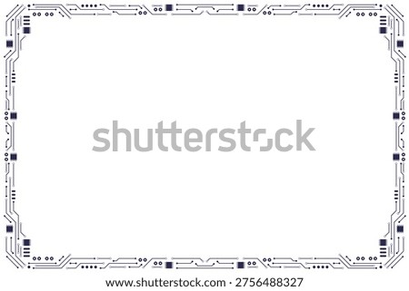 Microelectronics Circuit Board Tech Certificate Frame vector