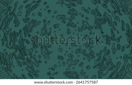 Microorganisms microscopical germs on Dark green background