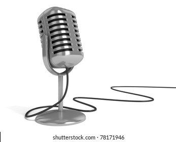 microphone 3d illustration - radio microphone with "on the air" sign on top isolated over white background - Powered by Shutterstock