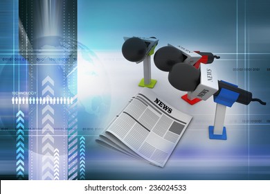 Microphone with newspaper