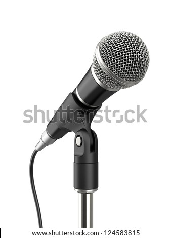 Microphone on white background. Computer generated image.