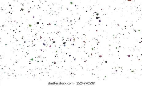 microplastic particle, nurdles pollution isolated on white background (3d rendering)