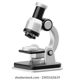 Microscope 3d icon, isolated background. 3D rendering icon illustration