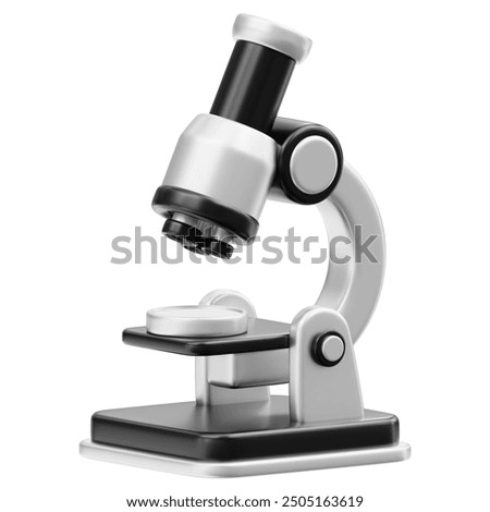 Microscope 3d icon, isolated background. 3D rendering icon illustration