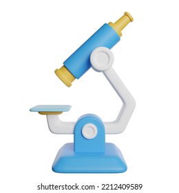 Microscope Education Tools 3D Rendering Illustration
