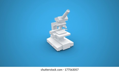 Microscope isolated on blue background
