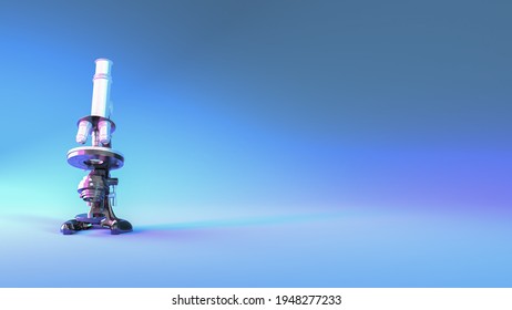 Microscope Neon Light Closeup 3d Illustration Stock Illustration ...