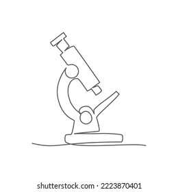 Microscope One line drawing on white background. - Powered by Shutterstock