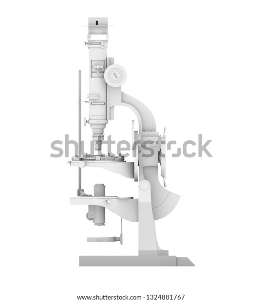 microscope science lab equipment, retro vintage,\
ambient occlusion, 3D\
render
