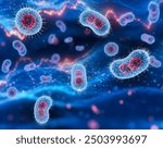Microscope view of monkeypox, it is a disease caused by infection with a virus. People with mpox often get a rash, along with other symptoms. 3d rendering 