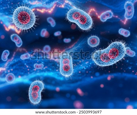 Microscope view of monkeypox, it is a disease caused by infection with a virus. People with mpox often get a rash, along with other symptoms. 3d rendering 