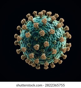 Microscopic Human Immunodeficiency Virus 3D Medical Render