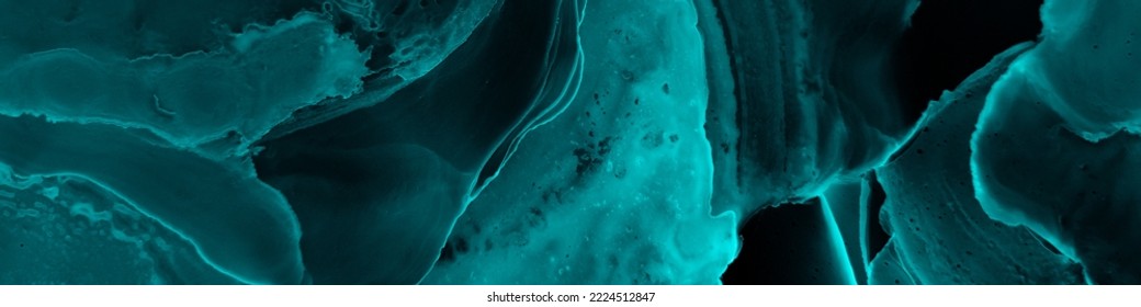 Microscopic Texture. Black Aquarelle Mist. Abstract Pattern With Fluid Effect. Close Up Human Bone Scan. Turquoise Biochemistry Splash. Geodesy Artwork. Blue Microscopic Texture.