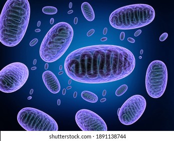 Microscopic View Of Bacteria. 3d Illustration		