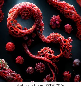 Microscopic View Of Cells, Inside Human Body, Cells Or Viruses Concept