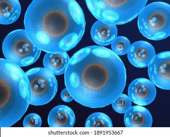 Microscopic view of human cell. 3d illustration		