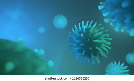 Microscopic view of infectious SARS-CoV-2 Coronavirus variant omicron B.1.1.529. 3D rendering