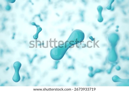 Microscopic view of Lactobacillus probiotic bacteria, scientific 3D render for microbiology, biotechnology, and gut health concepts. Usable as a background or an icon