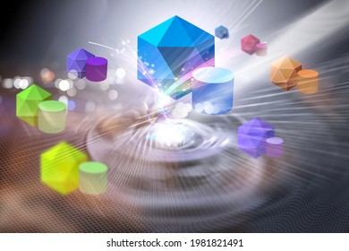 Microservices In Hexagons, Illustrates The Business Agility And Solution Transformation From Monolithic To Microservice Based Architecture Quickly Address Business Challenges,3D Illustration