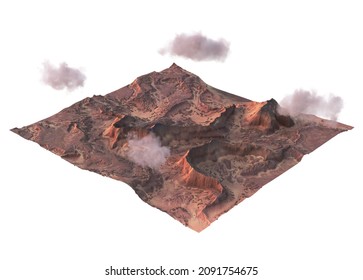 Microworld Of Desert Landscape 3D CGI Render