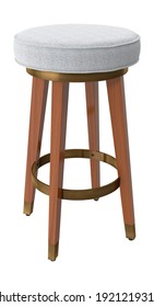 Mid-Century Modern Bar Stool 3D Illustration On White Background