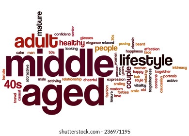 Middle aged word cloud concept