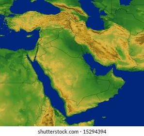 Middle East Map With Terrain