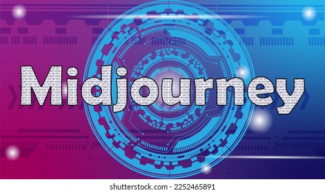 Midjourney text in binary number design on futuristic background.