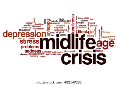 Midlife Crisis Word Cloud Concept