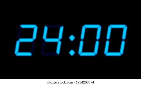 24 Hours Clock Countdown Midnight Animation Stock Footage Video (100% ...